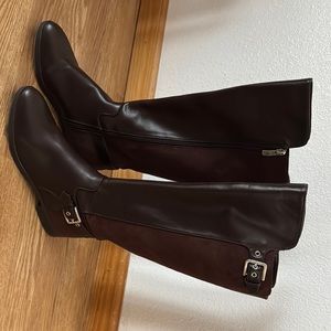 Elegant Brown Leather Knee-High Boots